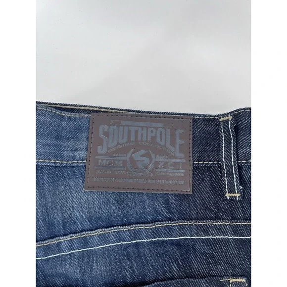 Y2K Southpole Denim Jeans Size 36x30 Faded Dark Wash MCMXCI - Picture 5 of 8